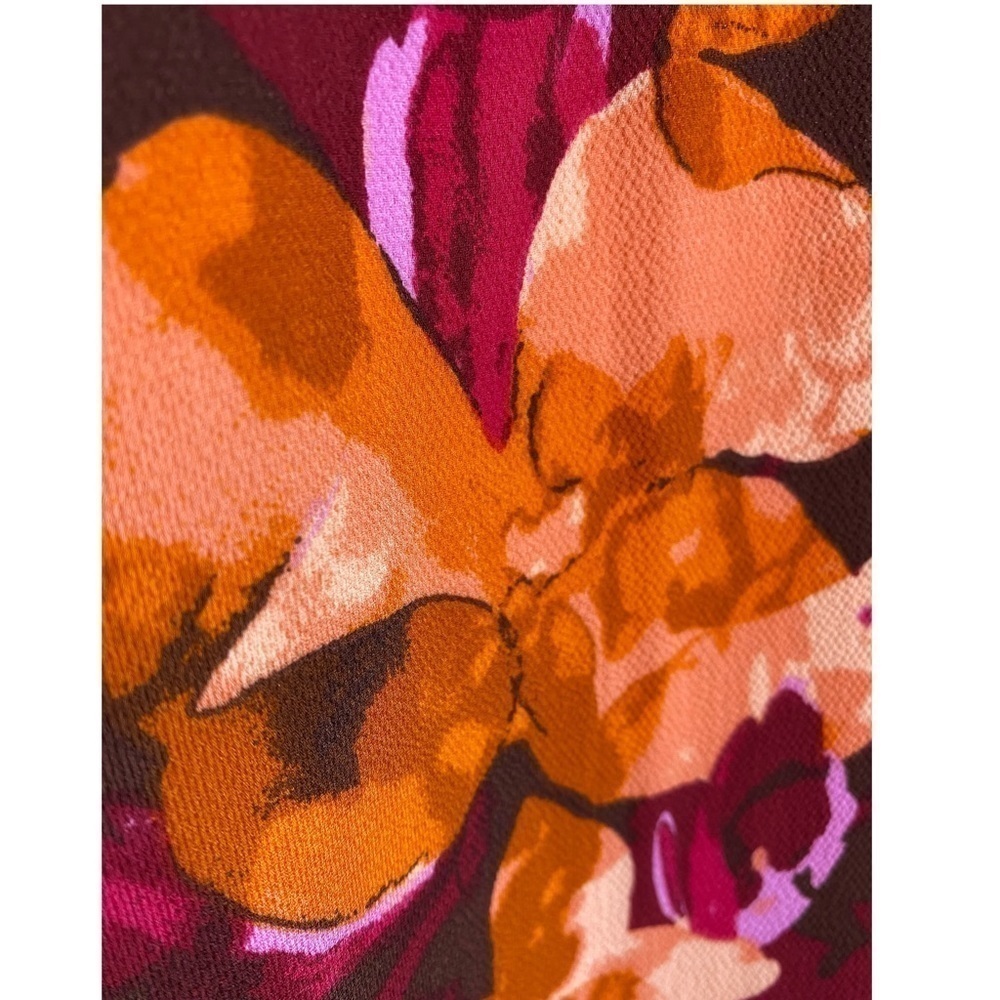 H by Halston Women Orange Casual Dress Size Small Orange Burgundy - Picture 3 of 8